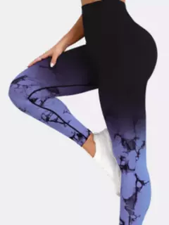 Leggings de ioga sem costura para mulheres, calças de ginástica, push up, esportes, corrida, gradiente, cintura alta, treino - comprar online
