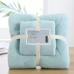 2 pcs/Set Luxo Super Large Toalha Alta Absorvente Soft Coral Fleece Toalha de Banho e Toalhas Rosto Conjunto para Adultos 70x140cm 35x75cm - loja online