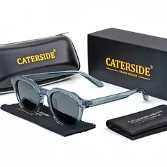 CATERSIDE-Óculos Retro Polarizados para Homens e Mulheres, Quadro Ultraleve, Óculos de Sol Polígono, Óculos de Viagem Ao Ar Livre, Alta Qualidade, TR90 na internet