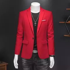 Blazer casual de negócios masculino, vestido de casamento noivo, tops de terno boutique, casaco monocromático, marca de alta qualidade, moda na internet