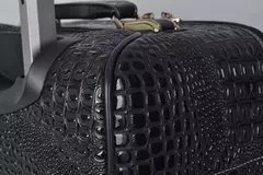 Crocodilo Padrão Couro Rolando Bagagem, Embarque Trolley Mala, Bagagem de Viagem Real para Homens e Mulheres, 16 20 24 Polegada - loja online