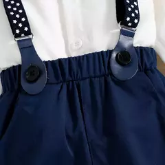 PatPat-Roupas de festa para bebês, gravata borboleta para cavalheiros, camisa de manga comprida, colete sólido com calças suspensoras, 3 peças na internet