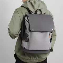 Imagem do Alta Qualidade PU Couro Waterproof Men's Laptop Mochila Grande Computador Mochila para Negócios Urban Man Mochila Carregamento USB