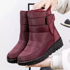 Botas de neve impermeáveis antiderrapantes para mulheres, sapatos de plataforma, tornozelo quente, sapatos acolchoados de algodão, inverno na internet