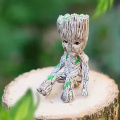 Marvel vingadores groot mini estatueta caneta titular vaso de flores boneca criativa figura ação cena ornamento presentes natal crianças brinquedos