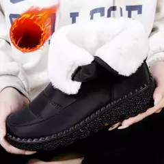 Botas de neve impermeáveis antiderrapantes para mulheres, sapatos de plataforma, tornozelo quente, sapatos acolchoados de algodão, inverno - comprar online