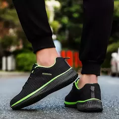 Homens tênis de corrida leve caminhada sapatos esportivos malha clássica respirável sapatos casuais masculinos moda mocassins tênis