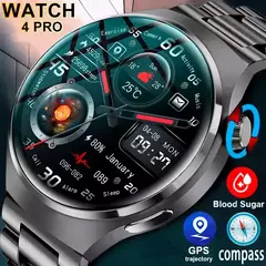 Huawei Watch 4 Pro Smartwatch para Homens, Tela HD, 360x360, Frequência Cardíaca, Chamada Bluetooth, IP68 Impermeável, Açúcar no Sangue, Novo