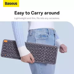Baseus-Teclado Ergonômico Sem Fio, 2.4G, Bluetooth 5.0, Keycap Numérico para iPad, MacBook, Tablet, Laptop, PC, Office Game - comprar online