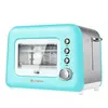 Torradeira elétrica transparente automática, 220v 800w, 6 engrenagens, ajuste de aço inoxidável, cobertura contra poeira, 2 fatias