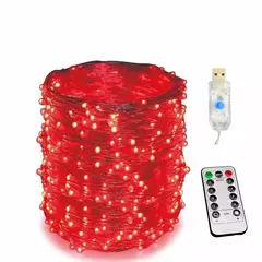 USB LED String Lights com controle remoto, lâmpadas, guirlandas de fadas, lâmpadas, 8 modos, casamento, Natal, feriado, ano novo, 5m, 10m, 20m, 30m - Wolf Magazine