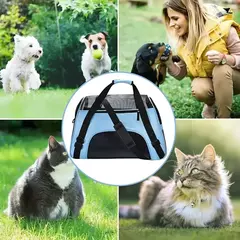 Sacos de gato portátil saco de transporte do cão malha respirável sacos de transporte para cães pequenos dobrável gatos bolsa de viagem saco de transporte para animais de estimação - comprar online