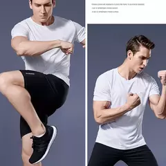 Imagem do Manga Curta Masculina Esporte T-Shirt, Camiseta de Corrida Rápida, Camisa de Fitness Respirável, Top De Seda De Gelo, Camisas De Futebol De Ginásio, Roupas Masculinas