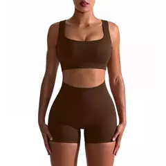 Terno de Yoga Esportivo de Secagem Rápida para Mulheres, Fitness Wear, Rosqueado, Shorts Apertados, Roupas de Treino Apertadas, Pêssego, Clássico na internet