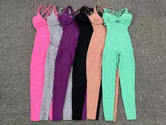 Imagem do Roupa esportiva feminina, macacão esportivo, conjunto de ginástica push up, macacão de fitness, roupas de ioga verde, novo, roupas esportivas, 2024