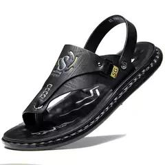 Imagem do Sandálias dos homens Atacado de Verão de sola Macia Anti derrapante Sapatos de Praia dos homens Grande Nova flip-flops Casual Outwear Sandálias