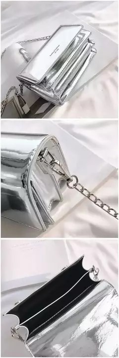 Bolsa de ombro quadrada para mulheres, bolsa crossbody de corrente, bolsa Y2K feminina, compras diárias, prata, nova moda, 2023