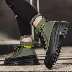 Botas de lona anticolisão masculinas, botas masculinas ao ar livre, sapatos militares, biqueira, algodão, nova moda, inverno, 2023 - Wolf Magazine