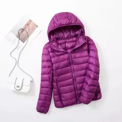 Casaco fino leve com capuz de pato para mulheres, casaco curto fino, streetwear quente, branco, plus size, casacos, outono, inverno, 2023