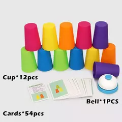 Brinquedos Montessori Infantil, Stack Cup, Battle Table com Cartas, Iluminação Intelectual Educacional, Cognição das Cores, Treino Lógico