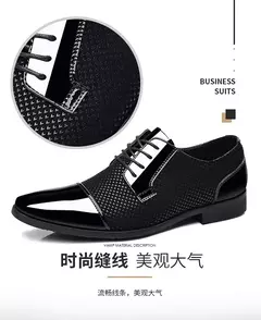 Tendência clássico masculino vestido sapatos para homens oxfords sapatos de couro patente rendas até formal couro preto festa de casamento shoes2023
