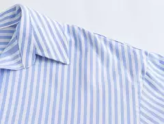 TRAF-Blusa Oxford de Algodão Single-Breasted Feminina, Camisa Manga Longa, Tops Chiques, Lapela, Roupa de Rua, Senhoras, Moda - comprar online