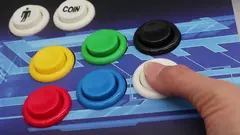 8 peças 28mm estilo happ botão americano com micro interruptor tampa côncava para kit diy botão de arcade 30mm buraco peças de máquina de jogo - loja online