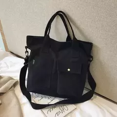 Bolsa de lona monocromática de grande capacidade para estudantes, feminina Shopper Bag, Totes transversais, bolsa de ombro casual, moda, 2024 - comprar online