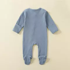 Macacão infantil de zíper de manga comprida, pijama sólido, algodão orgânico, sleepsuits waffle, macacão meninos e meninas, 100% algodão