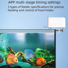 Alimentador automático inteligente wi-fi, alimentador de temporização de peixes dourados para aquário, 100ml, grande capacidade, controle por aplicativo, registros de alimentação, lembrete de alimentador de peixes - loja online