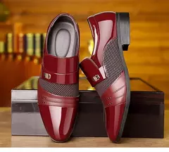 Sapato masculino de couro preto, sapatos Oxford formais, sapato vestido masculino, Festa, Escritório, Negócios, Casual - loja online