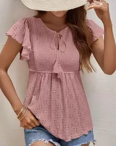 Blusas finas casuais monocromáticas femininas, camisas vintage, tops elegantes para jovens, moda feminina, verão, 2024 - Wolf Magazine