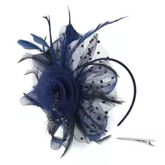 Chapéu Fascinator para Mulheres, Tea Party Headband, Coquetel De Casamento Malha, Penas De Flores, Grampo De Cabelo na internet