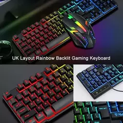 Kit de teclado e mouse para jogos RGB retroiluminado USB com fio teclado e mouse para computador combo 104 teclas para PC Gamer Laptop - Wolf Magazine