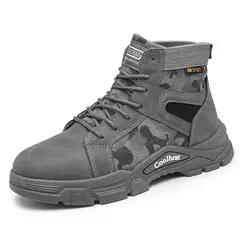 Botas de couro com renda impermeável masculina, bota leve no tornozelo, sapato casual antiderrapante, moda inverno, novo - comprar online