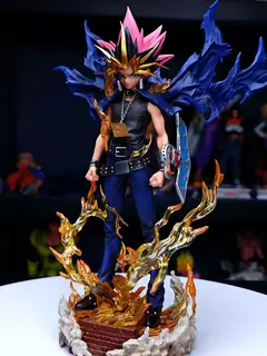 Yugi muto figura jogo escuro estatueta dimensional duelo monstros figuras de ação 28cm pvc estátua coleção ornamento crianças brinquedos presentes - loja online
