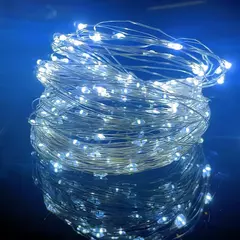 Led silver Wire Fairy Lights USB Powered LED String Lights Garland à prova d'água ao ar livre para Natal Party Wedding DIY Decoração na internet