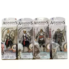 Imagem do Assassin's Creed III Figura de ação EZIO Figuras Brinquedos NECA Jogo Estatueta Anime Figura Coleção PVC Modelo Boneca Presente para Crianças