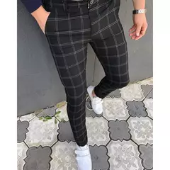 Calças xadrez para homens, calças formais casuais confortáveis, europeu e estados unidos, estilo britânico, terno elegante