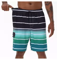 Calção de banho masculino, calção de natação, secagem rápida, calção de praia com bolsos com zíper, forro de malha