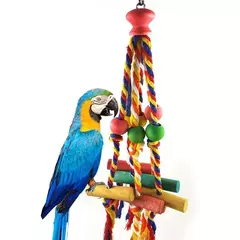 Papagaio mastigar brinquedo corda de algodão pássaros brinquedo mordida ponte pássaro rasgando brinquedos calopsitas treinamento pendurar balanços pássaros gaiola suprimentos - loja online