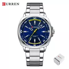 CURREN-Relógio de quartzo masculino com mostrador grande, impermeável, pulseira de aço inoxidável, elegante, casual, negócios, 8455 na internet