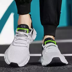 Tênis de corrida leve macio casual masculino, tênis esportivo ao ar livre, antiderrapante para caminhada, resistente ao desgaste, tênis de corrida