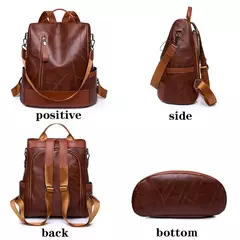 Bolsa de ombro antiroubo de couro macia para mulheres, mochila de moda simples, designer de grande capacidade, alta qualidade, nova, 2023 - comprar online