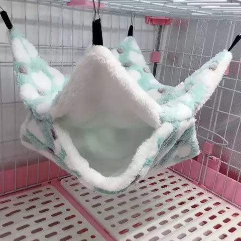 Hamster esconderijo gaiola impressão velo cobaia açúcar planador cama de dormir roedor rede rato pequena casa animais suprimentos