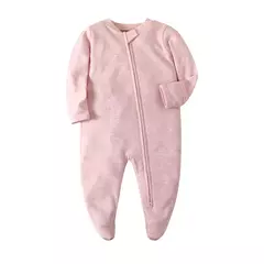 Pijama recém-nascido com zíper, macacão menina e menino, macacão manga comprida, roupa de algodão, moda branca sólida, 0-12 meses, primavera - comprar online