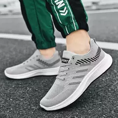 Tênis casual de slip-on masculino, tênis de corrida respirável, tênis e caminhada ao ar livre, na moda, 2024