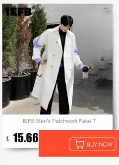 IEFB-Sobretudo de lã de peito único masculino, casaco casual solto, manga longa, tendência coreana, moda outono, inverno, novo, 9D1655 - Wolf Magazine