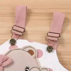 MiniFox-Vestido de urso rosa Romper e Dots para bebês, vestido suspensor para recém-nascidos, vestidos de urso dançante, fofos - comprar online