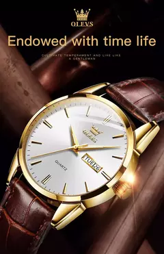 Olevs relógios de quartzo dos homens marca luxo casual moda relógio masculino para presentes couro respirável à prova dwaterproof água relógio de pulso luminoso - Wolf Magazine